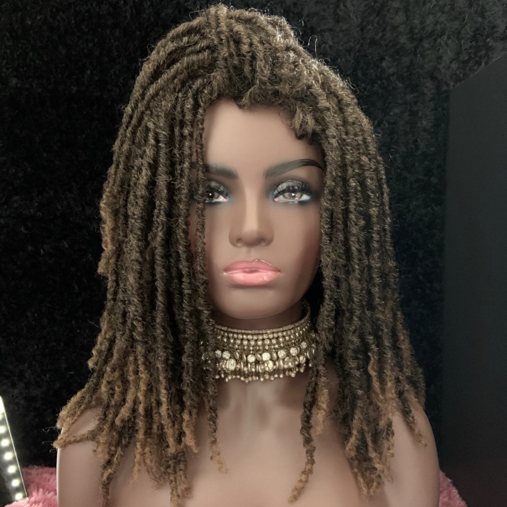 Black Gold/Auburn Mix Bob Marley Style Premium Fiber “Put On & Go” Dreadlock Wig